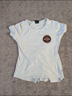 Harley-Davidson Women's Heather Gray Short Sleeve Tee with Chest Patch